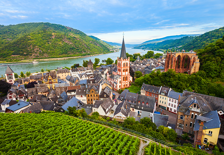 Rajna dolina Rajne Koblenz Wiesbaden Sankt Goar Boppard