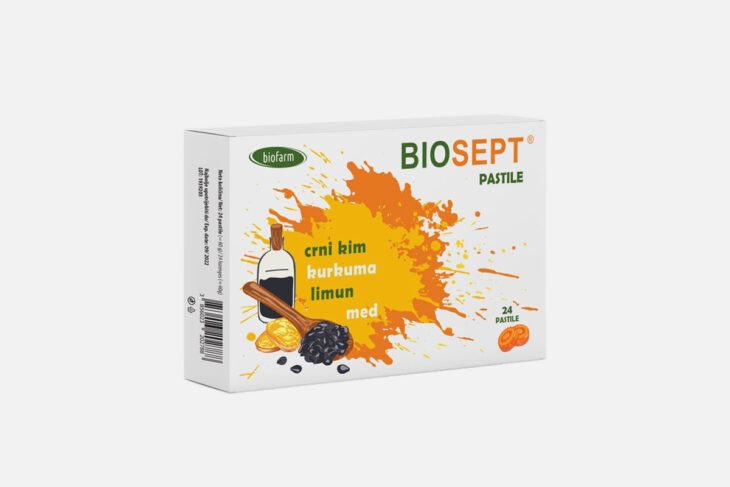 BIOSEPT PASTILE - ULJE CRNOG KIMA, KURKUMA, MED i LIMUN